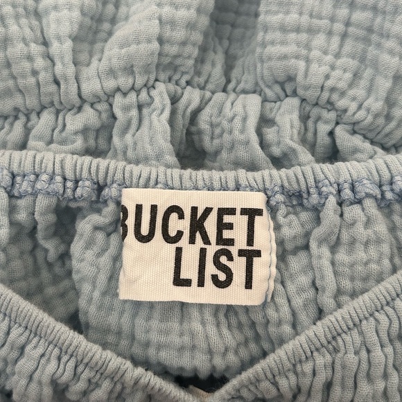 Bucket List Girls Light Blue Ruffle Sleeve Cotton Peplum Top Size Large - Picture 6 of 7